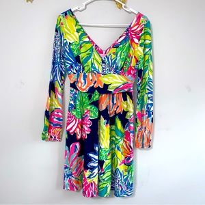 Lilly Pulitzer Fleur ResortTravelers Dress Ling Sleeve Small